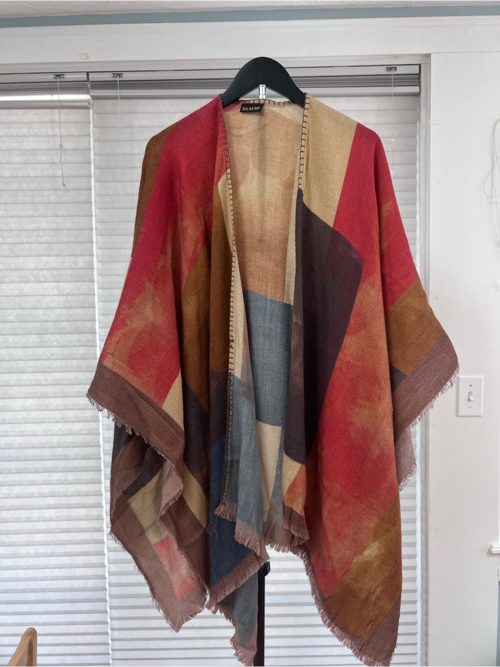 SAACHI Geometric Blanket Scarf Poncho Wrap One Size